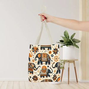 Bags - Artistic Elephants Tote Dye Sublimation Print - Dipaliz