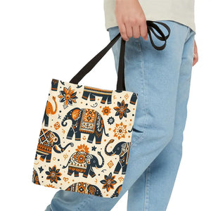 Bags - Artistic Elephants Tote Dye Sublimation Print - Dipaliz