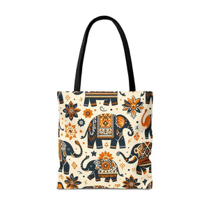 Bags - Artistic Elephants Tote Dye Sublimation Print - Dipaliz