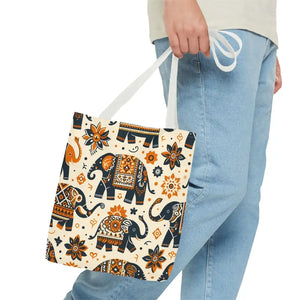 Bags - Artistic Elephants Tote Dye Sublimation Print - Dipaliz