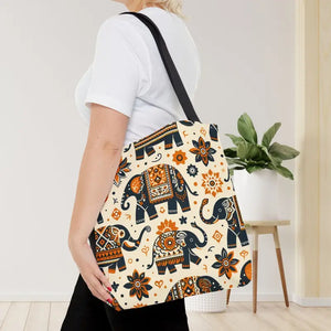 Bags - Artistic Elephants Tote Dye Sublimation Print - Dipaliz