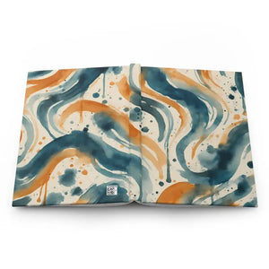 Ocean Blue Journal Abstract Waves Design Hardcover - Dipaliz - Journals