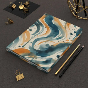 Ocean Blue Journal Abstract Waves Design Hardcover - Dipaliz - Journals