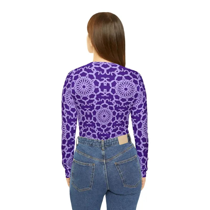 Rock on with our Purple Abstract Long Sleeve Tee - Shirts