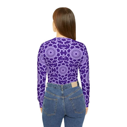 Rock on with our Purple Abstract Long Sleeve Tee - Shirts