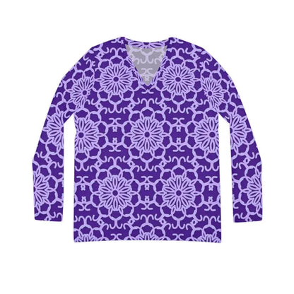 Rock on with our Purple Abstract Long Sleeve Tee - Shirts