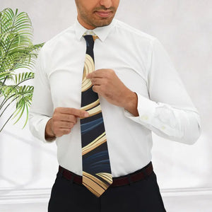 Artistic Swirl Necktie Soft Satin Finish - Dipaliz - one Size - Neckties
