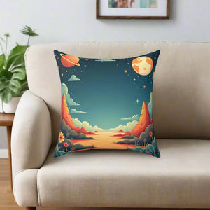 Astral Landscape Decorative Pillow - Cosmic Home Vibes - Dipaliz - Throw Pillows