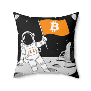 Astronaut Bitcoin Flag – Polyester Square Pillow - Dipaliz - Throw Pillows