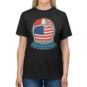 Astronaut American Flag T-shirt - Cozy Triblend Tee - Dipaliz - T-shirts