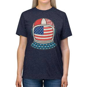 Astronaut American Flag T-shirt - Cozy Triblend Tee - Dipaliz - T-shirts