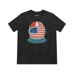 Astronaut American Flag T-shirt - Cozy Triblend Tee - Dipaliz - T-shirts