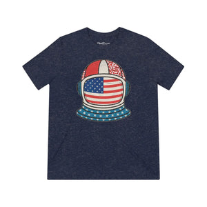 Astronaut American Flag T-shirt - Cozy Triblend Tee - Dipaliz - T-shirts