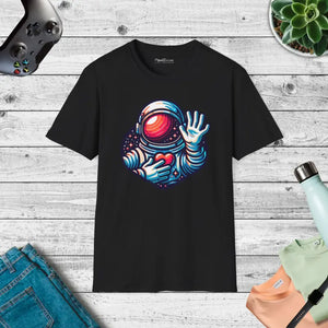 Astronaut Heart T-shirt Unisex Softstyle Tee - Dipaliz - Black / s - T-shirts