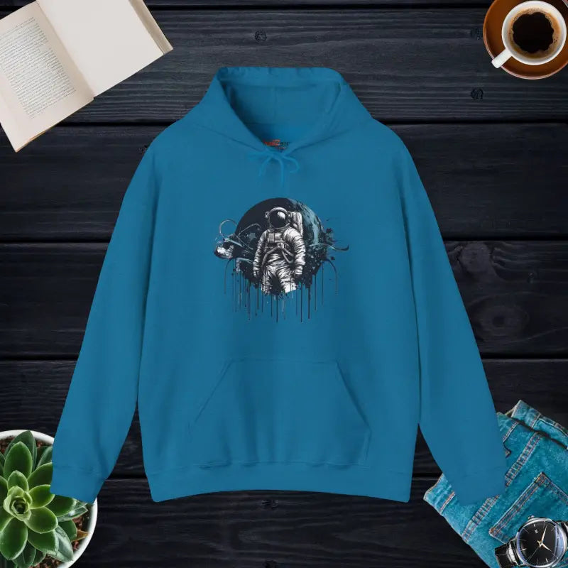 Astronaut Hoodie: Cozy Unisex Heavy Blend Hooded Sweatshirt - Antique Sapphire / s Hoodie