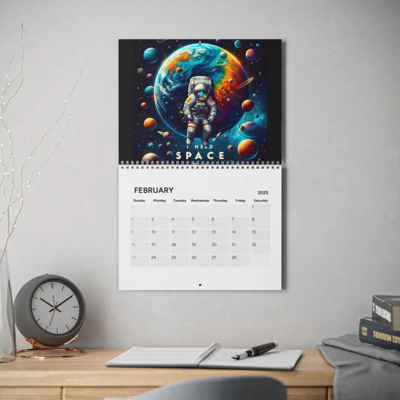 Astronaut in Space Wall Calendars (2025) - 10.8’’ x 8.4’’ / Semi Glossy Calendar