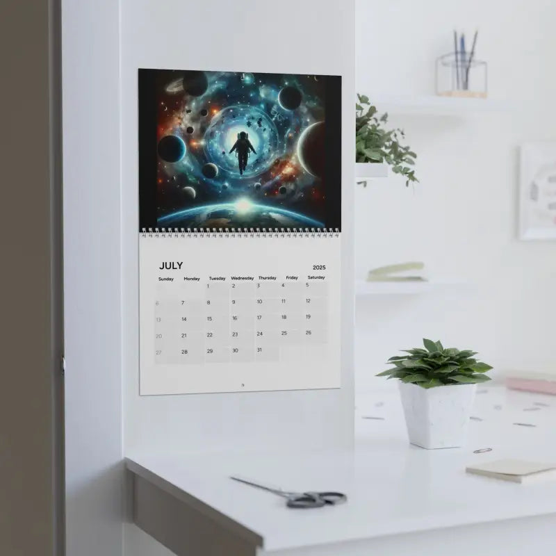 Astronaut in Space Wall Calendars (2025) - 10.8’’ x 8.4’’ / Semi Glossy Calendar