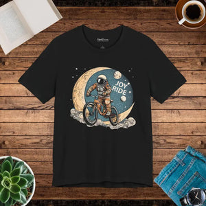 Unisex Jersey Short Sleeve Tee Astronaut Moon Bicycle Ride - Dipaliz - Black / s - T-shirts
