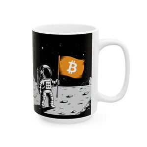 Astronaut Bitcoin Flag Ceramic Mug - Cosmic Crypto - Dipaliz - Mugs