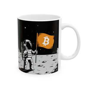 Astronaut Bitcoin Flag Ceramic Mug - Cosmic Crypto - Dipaliz - Mugs