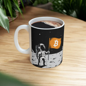 Astronaut Bitcoin Flag Ceramic Mug - Cosmic Crypto - Dipaliz - Mugs