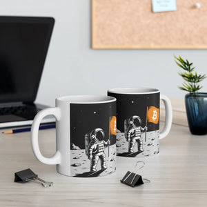 Astronaut Bitcoin Flag Ceramic Mug - Cosmic Crypto - Dipaliz - Mugs