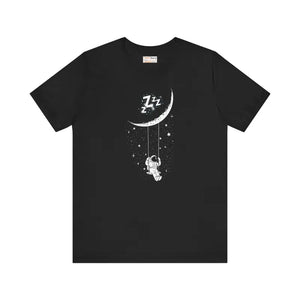 Astronaut Moon Swing T-shirt - Cosmic Crescent Tee - Dipaliz - T-shirts