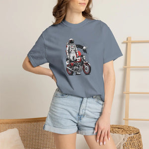 Astronaut on Motorcycle T-shirt, Space Rider Graphic Tee - T-shirts