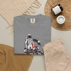 Astronaut on Motorcycle T-shirt, Space Rider Graphic Tee - T-shirts