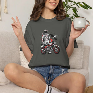Astronaut on Motorcycle T-shirt, Space Rider Graphic Tee - T-shirts