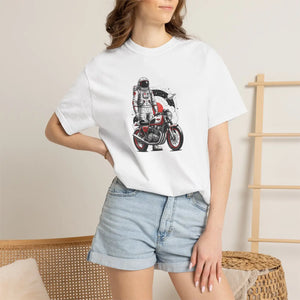 Astronaut on Motorcycle T-shirt, Space Rider Graphic Tee - T-shirts