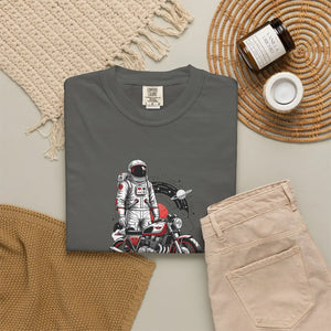 Astronaut on Motorcycle T-shirt, Space Rider Graphic Tee - T-shirts