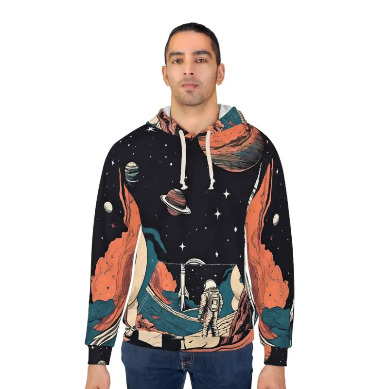 Astronaut in Space Unisex Pullover Hoodie for Comfort & Style - All Over Prints