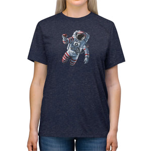 Cosmic Triblend Tee - Astronaut with Red Apple - Dipaliz - T-shirts