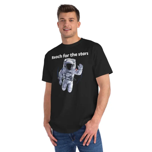 Discover Space Comfort: Organic Unisex Classic Astronaut Tee - Black / s T-shirt