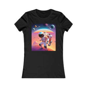 Women’s Favorite Tee Space Walk Cosmic Style by Dipaliz - s / Black - T-shirts