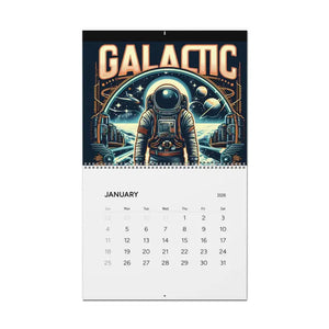 Space Wall Calendars 2026 - 270gsm Paper Silver Wire Binding - Dipaliz - 14’’ x 11.5’’ / Glossy