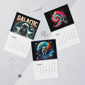 Space Wall Calendars 2026 - 270gsm Paper Silver Wire Binding - Dipaliz