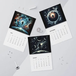 Space Wall Calendars 2026 - 270gsm Paper Silver Wire Binding - Dipaliz