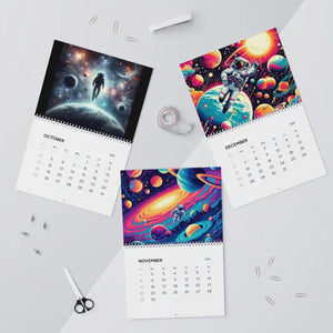 Space Wall Calendars 2026 - 270gsm Paper Silver Wire Binding - Dipaliz