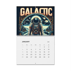 Space Wall Calendars 2026 - 270gsm Paper Silver Wire Binding - Dipaliz