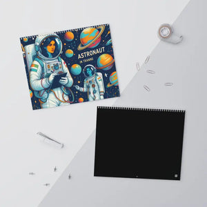 Space Wall Calendars 2026 - 270gsm Paper Silver Wire Binding - Dipaliz