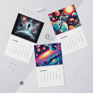 Space Wall Calendars 2026 - 270gsm Paper Silver Wire Binding - Dipaliz