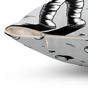 Astronaut Bitcoin Flag Spun Polyester Throw Pillow - Dipaliz - Pillows