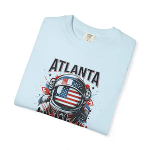 Atlanta Astronaut T-shirt, American Flag Space Helmet Graphic - T-shirts