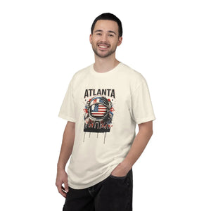 Atlanta Astronaut T-shirt, American Flag Space Helmet Graphic - T-shirts