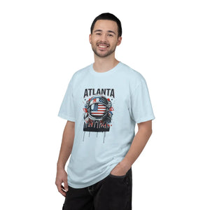 Atlanta Astronaut T-shirt, American Flag Space Helmet Graphic - T-shirts
