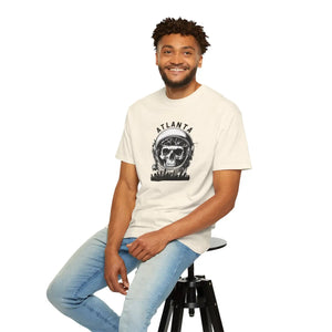 Atlanta Skull Astronaut T-shirt, Space Helmet Skyline Graphic Tee - T-shirts