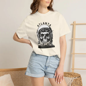 Atlanta Skull Astronaut T-shirt, Space Helmet Skyline Graphic Tee - T-shirts