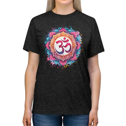 Elevate Meditation in Impeccably Stylish Premium Aum Tee - Black Heather / s T-shirt